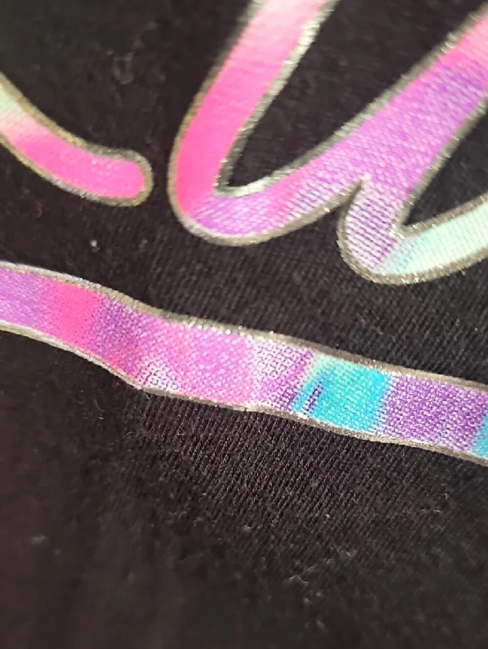 Justice GirlsBlack Tee with Iridescent Multicolor 'Epic Cool Girls Rule' Size 10